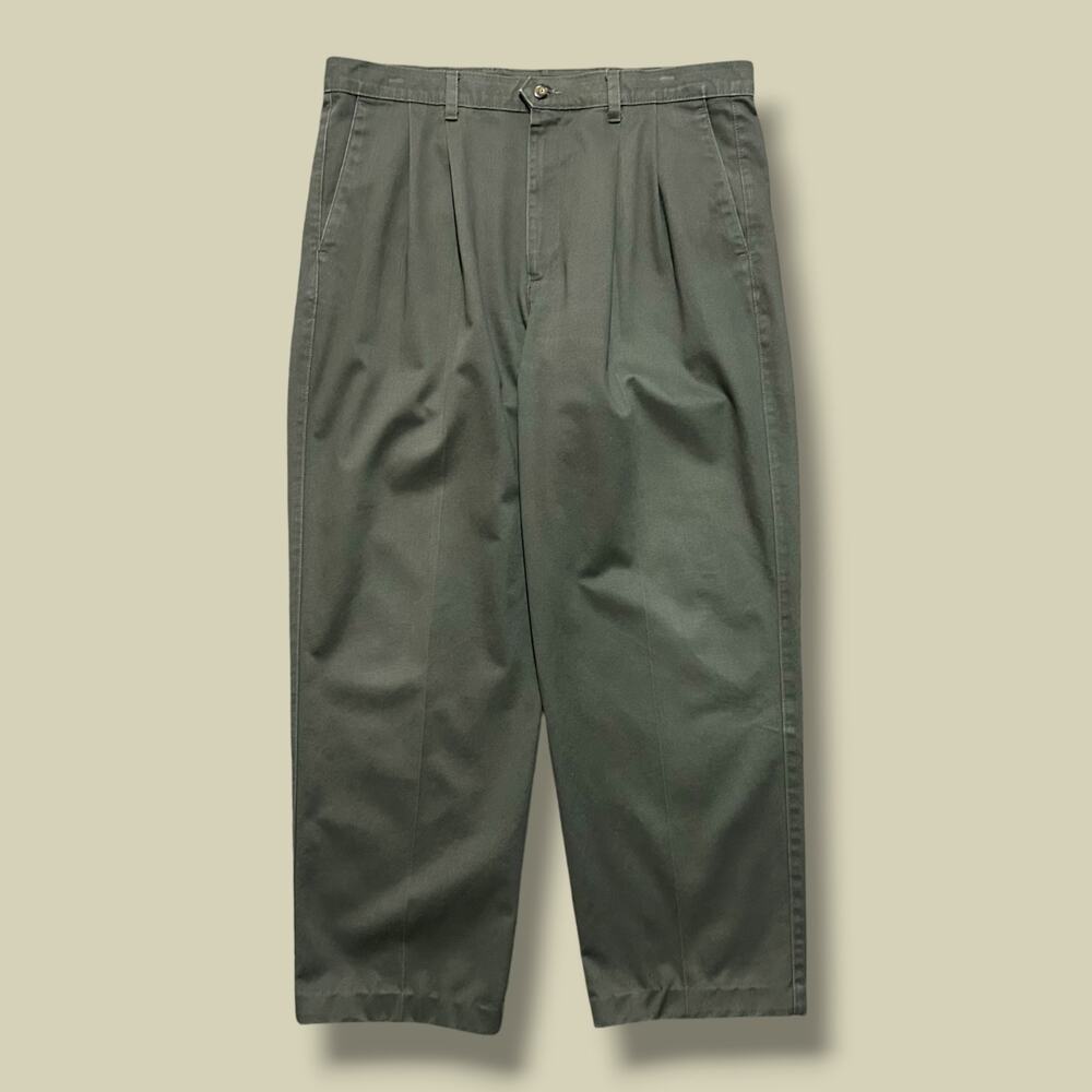 Vintage Dockers Pleated Khakis Faded Green 90s y2k Minimalist Mens 36x28
